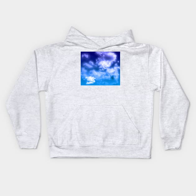 Clouds and Blue Sky Kids Hoodie by saradaboru